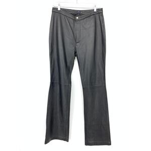 Vintage Y2K Steve Madden Leather Pants Womens Size 28" Black Straight Leg